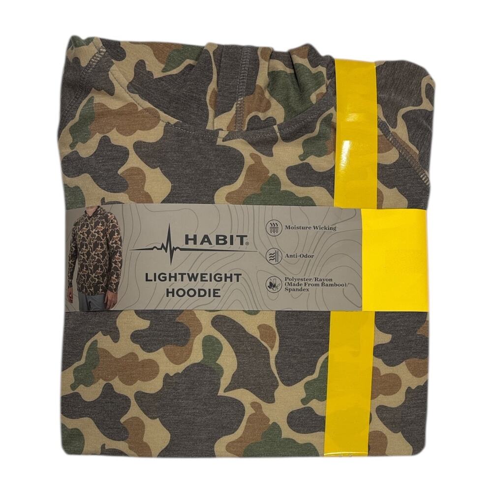 Habit Men's Lightweight Regular Fit Moisture Wicking Pullover Hoodie Camo Medium